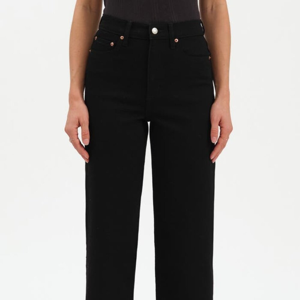 DAZE Size 25 Pleaser High Waist Raw Hem Crop Jeans